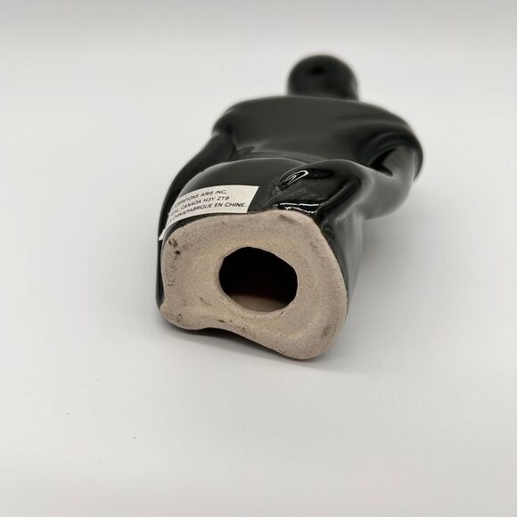 Black Ceramic Figurine Art Deco Woman Bust High Gloss Ceramic 1980s (Bin2jml) - Picture 5 of 6